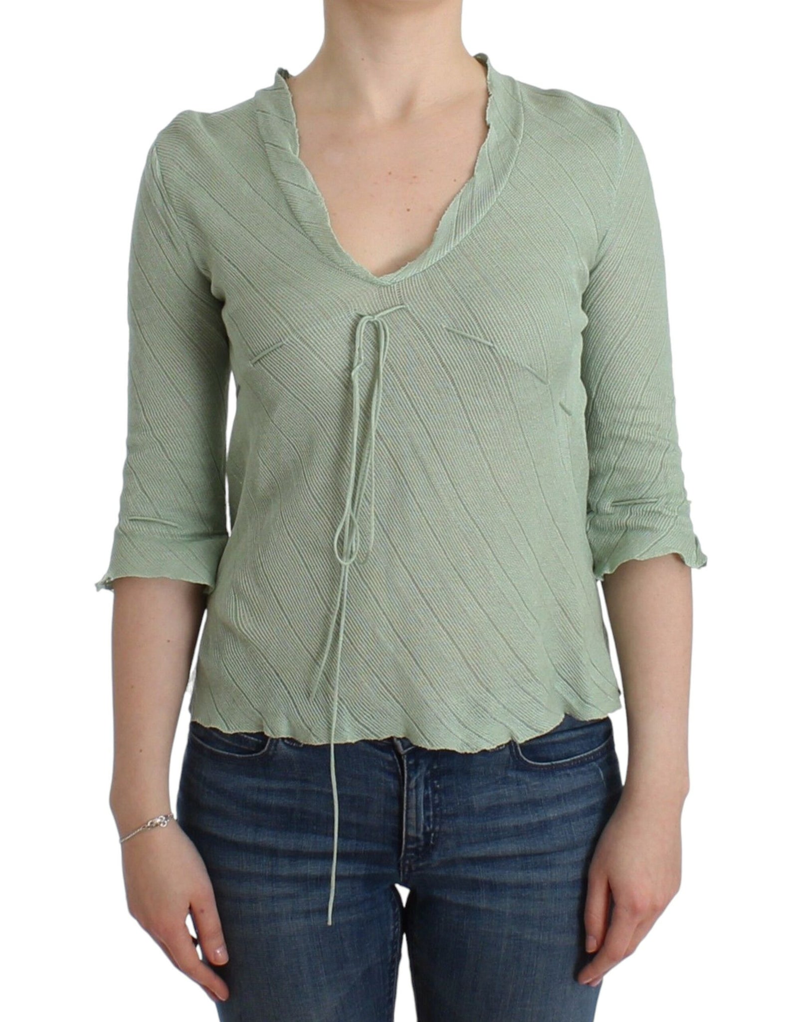 Ermanno Scervino Green Lightweight Knit Sweater Top Blouse - Whispers Of Wisdom Clothing