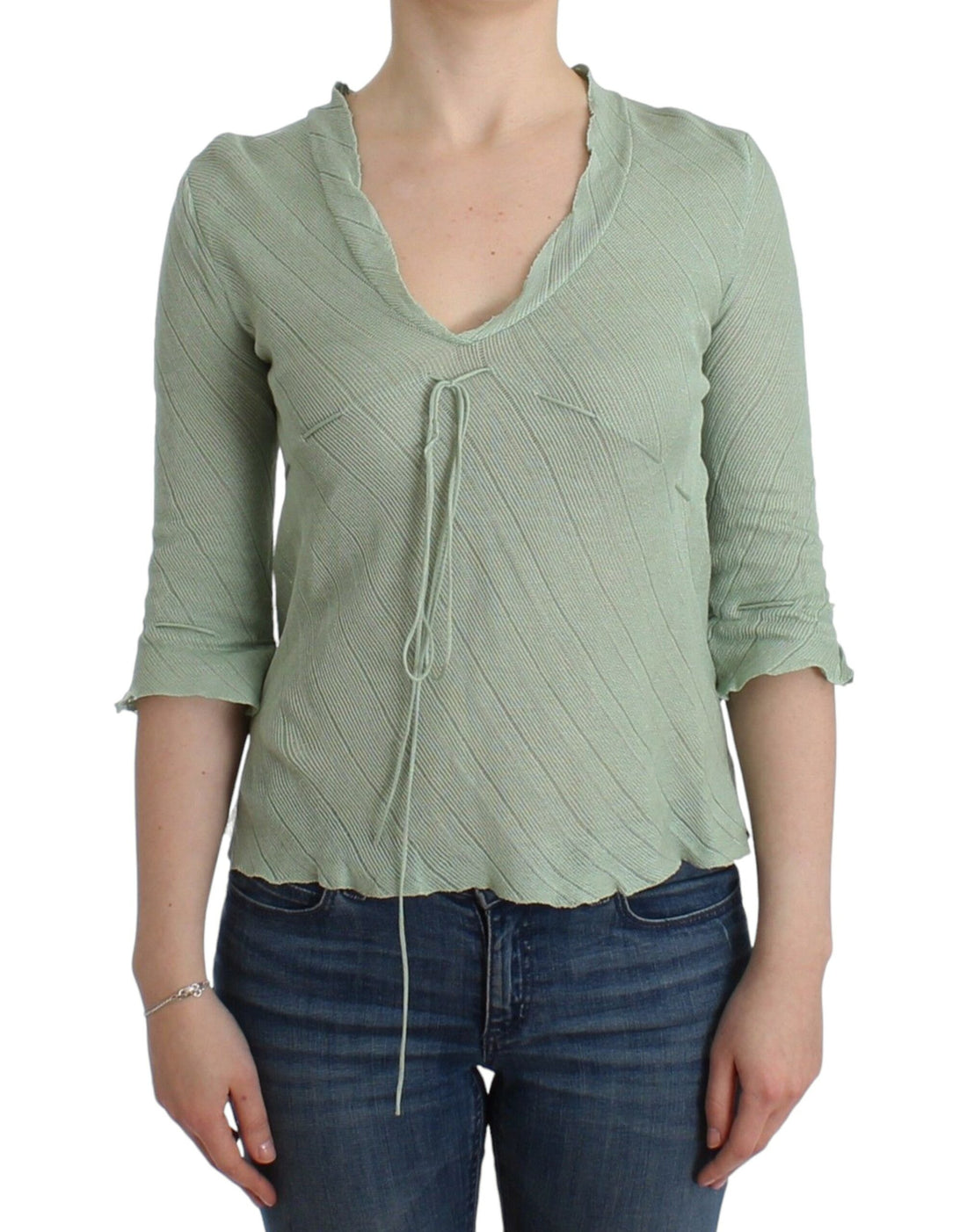 Ermanno Scervino Green Lightweight Knit Sweater Top Blouse - Whispers Of Wisdom Clothing