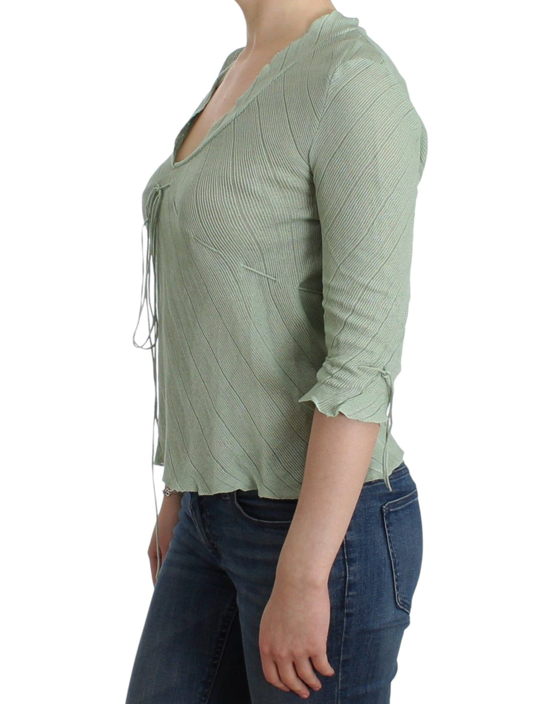 Ermanno Scervino Green Lightweight Knit Sweater Top Blouse - Whispers Of Wisdom Clothing