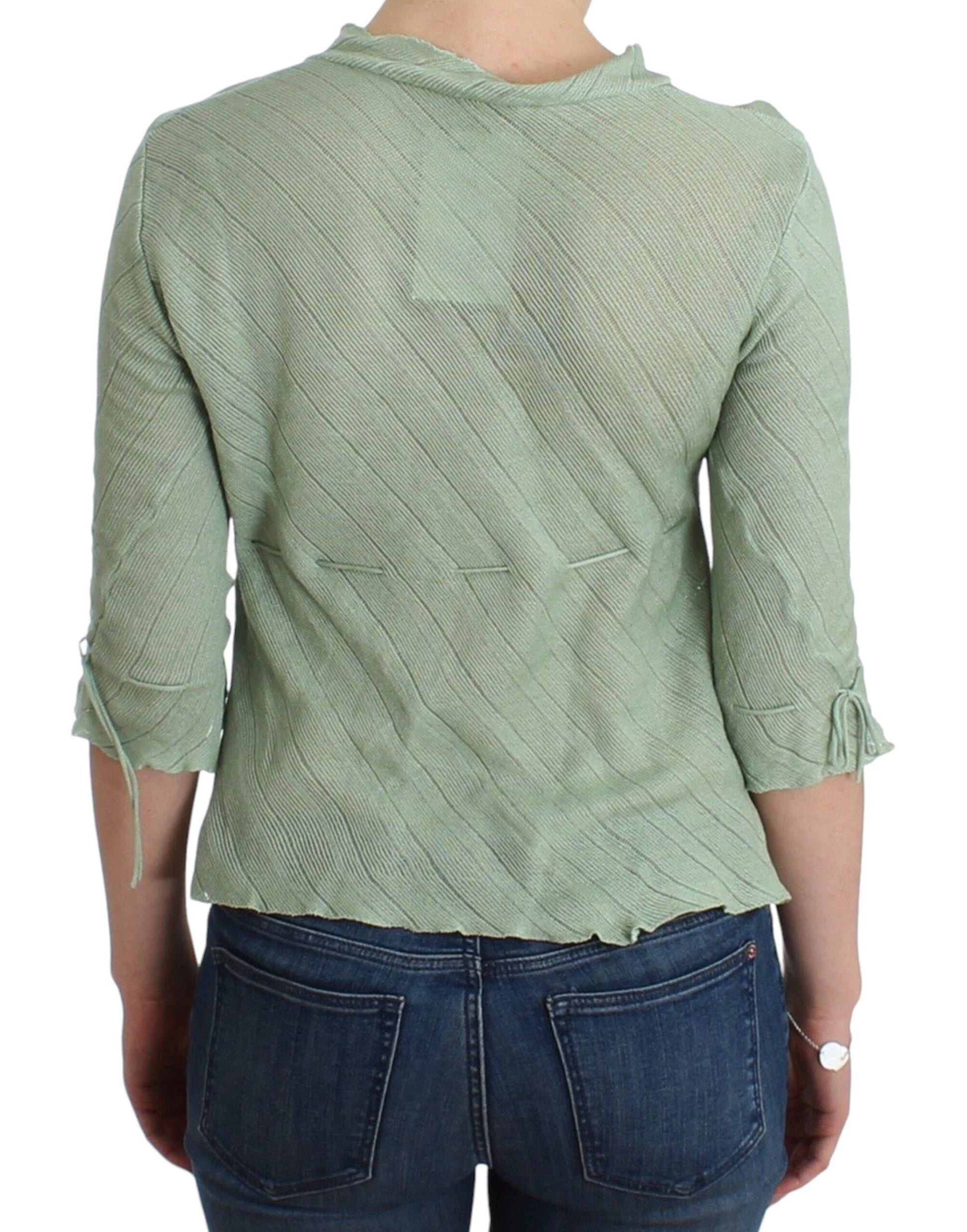 Ermanno Scervino Green Lightweight Knit Sweater Top Blouse - Whispers Of Wisdom Clothing