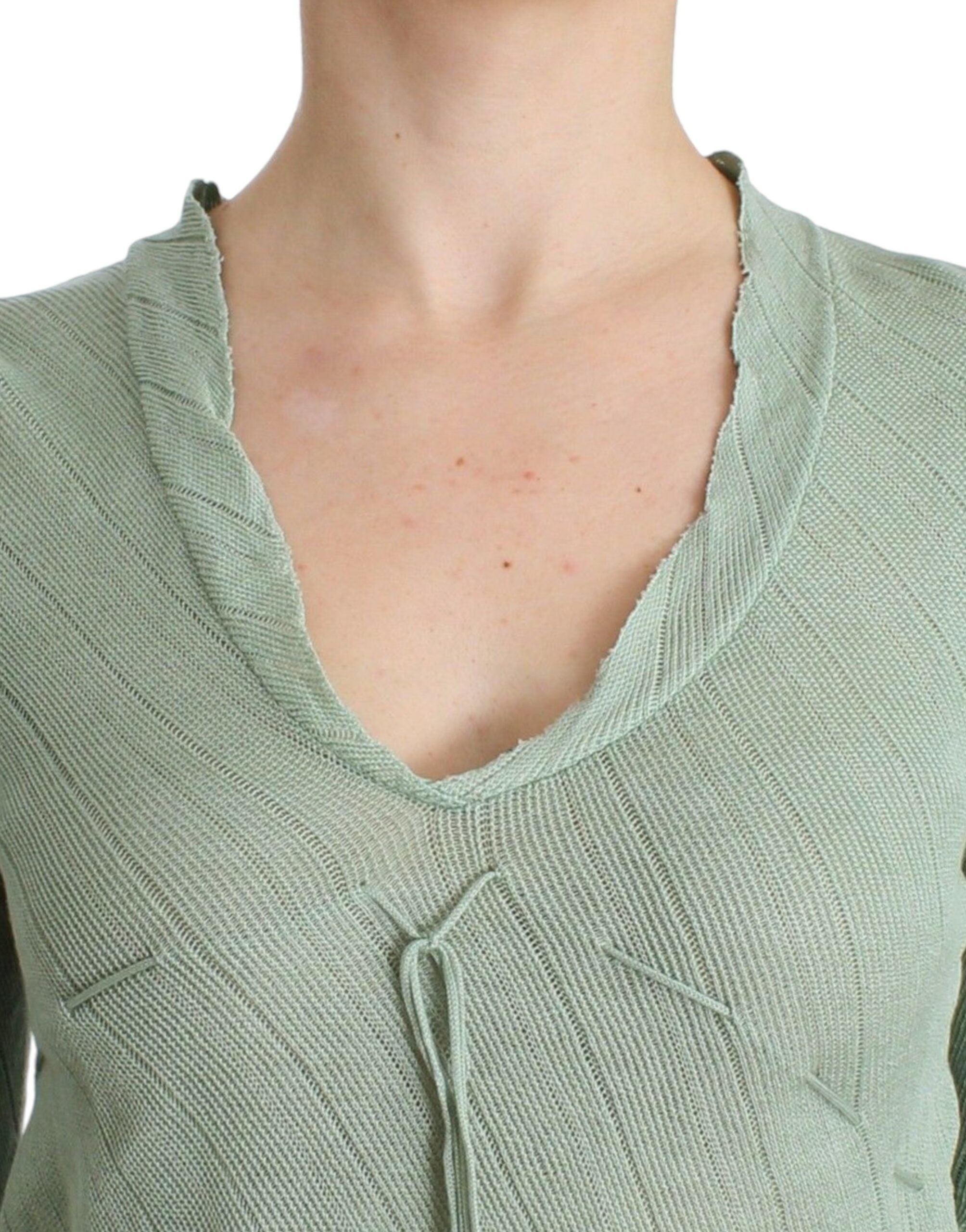 Ermanno Scervino Green Lightweight Knit Sweater Top Blouse - Whispers Of Wisdom Clothing