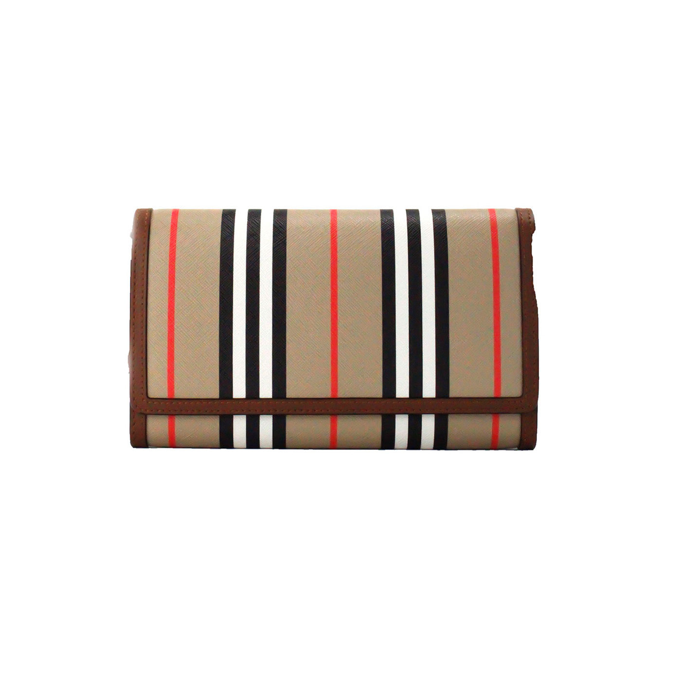 حقيبة كتف من الجلد من Burberry Hannah Icon Stripe Archive Tan من القماش الإلكتروني