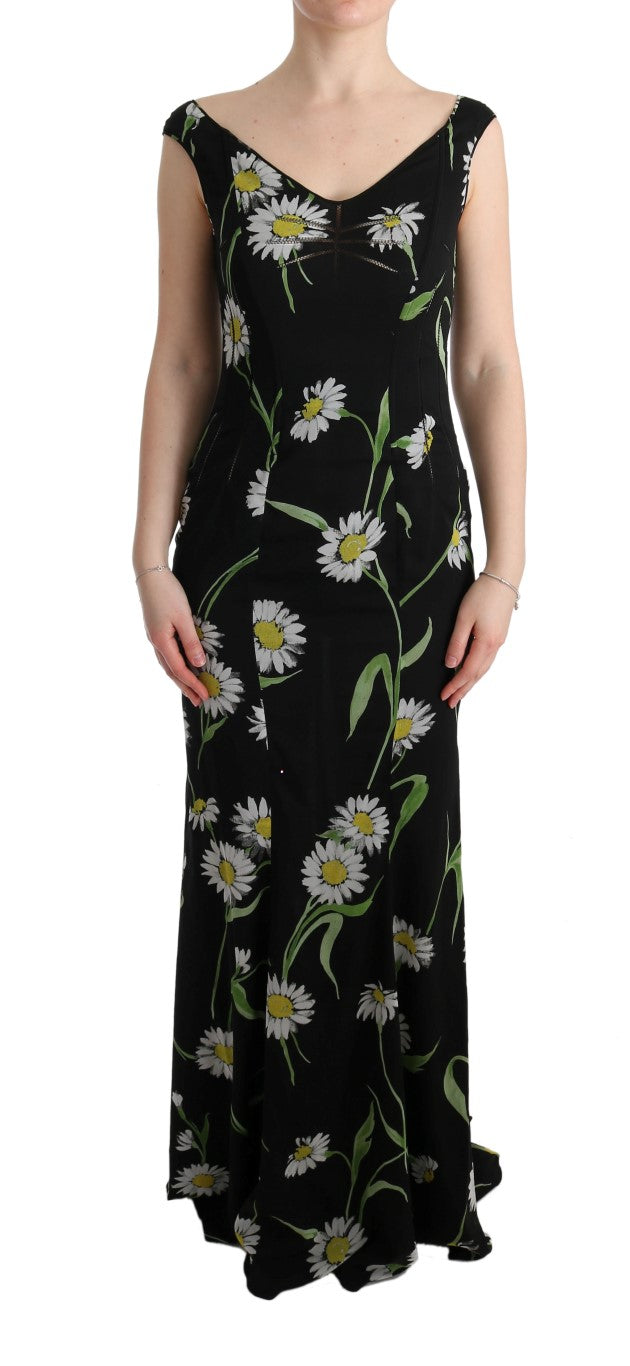 Dolce & Gabbana Sunflower Silk Stretch Sheath Dress - Whispers Of Wisdom Clothing