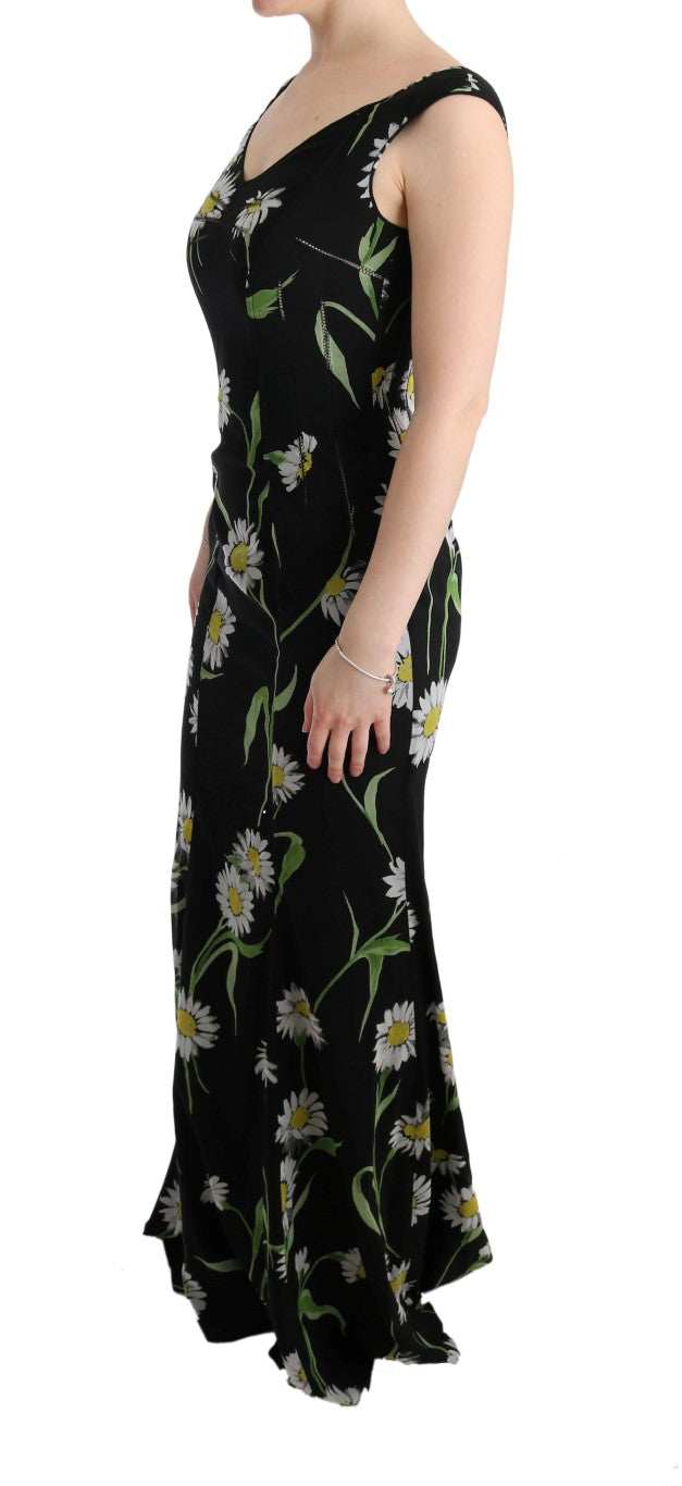 Dolce & Gabbana Sunflower Silk Stretch Sheath Dress - Whispers Of Wisdom Clothing