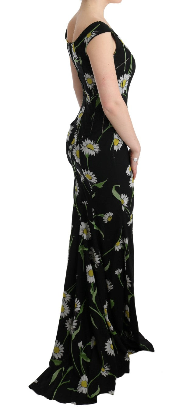 Dolce & Gabbana Sunflower Silk Stretch Sheath Dress - Whispers Of Wisdom Clothing