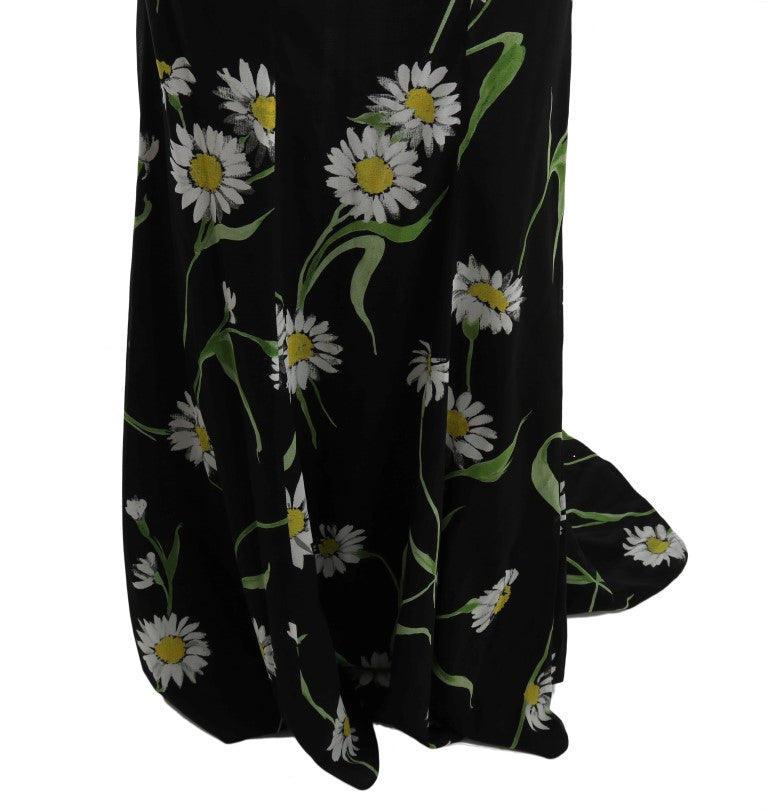 Dolce & Gabbana Sunflower Silk Stretch Sheath Dress - Whispers Of Wisdom Clothing