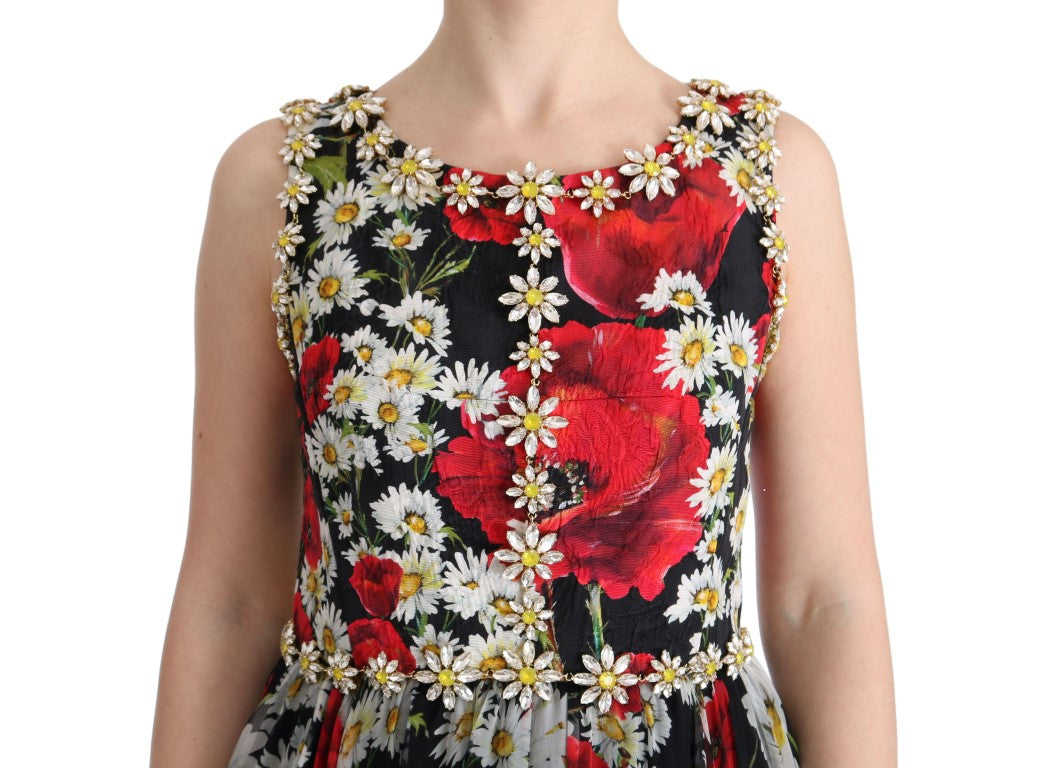Dolce & Gabbana Multicolor Silk Floral Crystal Long Maxi Dress - Whispers Of Wisdom Clothing