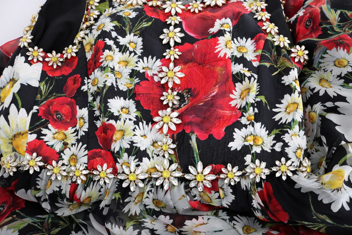 Dolce & Gabbana Multicolor Silk Floral Crystal Long Maxi Dress - Whispers Of Wisdom Clothing