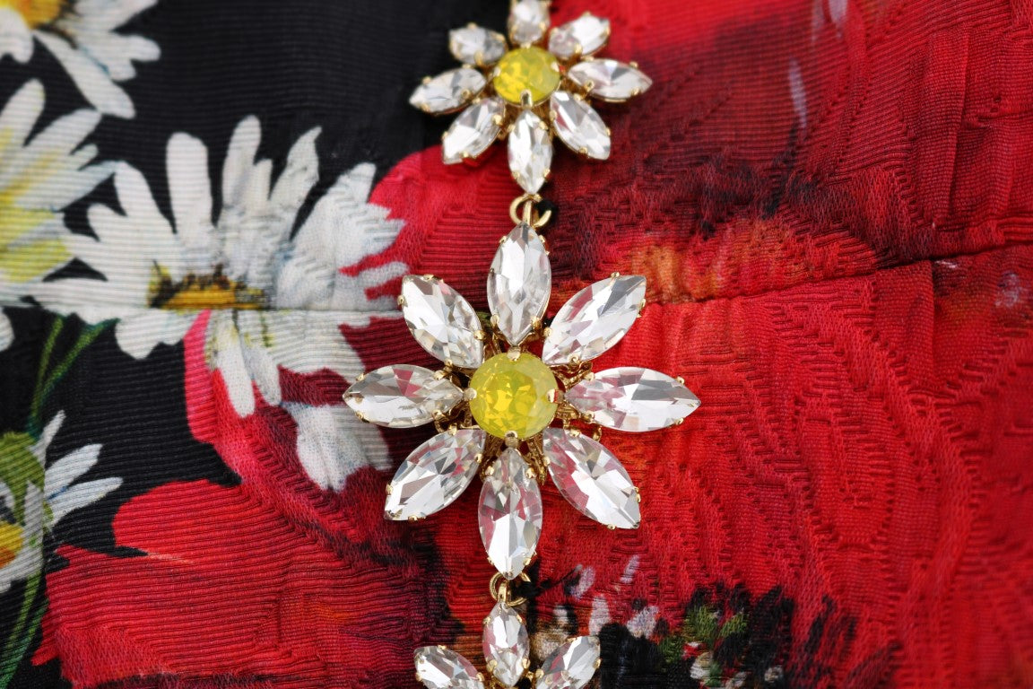 Dolce & Gabbana Multicolor Silk Floral Crystal Long Maxi Dress - Whispers Of Wisdom Clothing