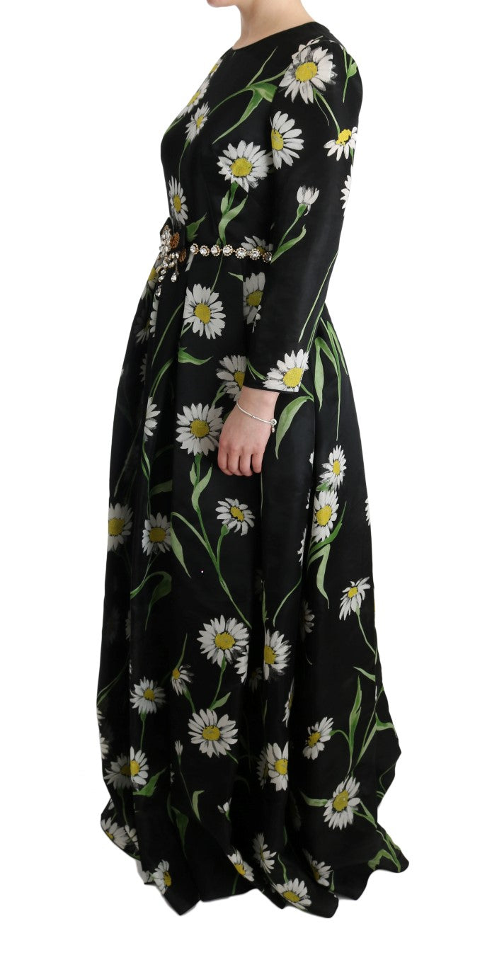 Dolce & Gabbana Multicolor Silk Sunflower Print Long Maxi Dress - Whispers Of Wisdom Clothing