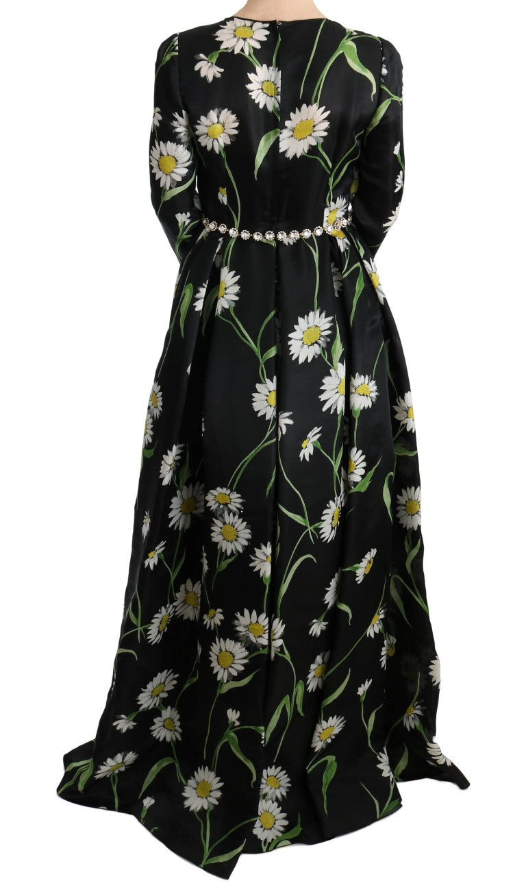 Dolce & Gabbana Multicolor Silk Sunflower Print Long Maxi Dress - Whispers Of Wisdom Clothing