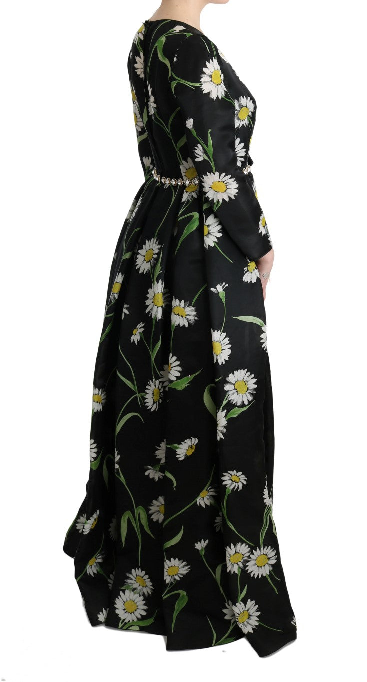 Dolce & Gabbana Multicolor Silk Sunflower Print Long Maxi Dress - Whispers Of Wisdom Clothing