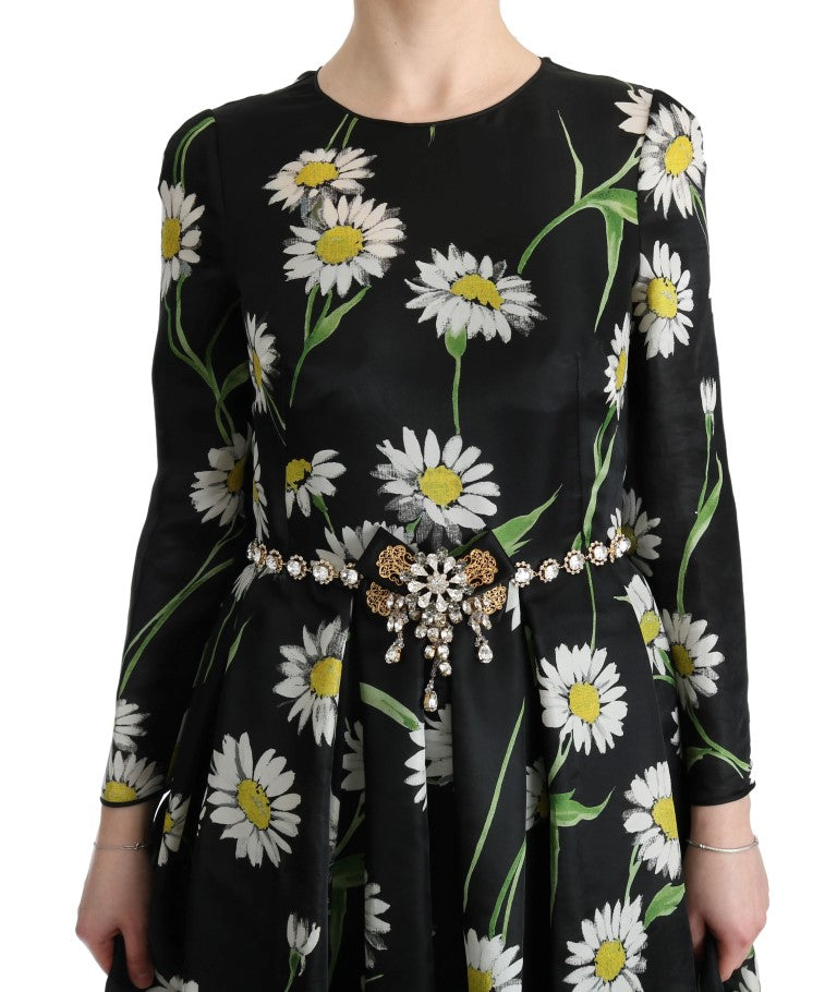 Dolce & Gabbana Multicolor Silk Sunflower Print Long Maxi Dress - Whispers Of Wisdom Clothing