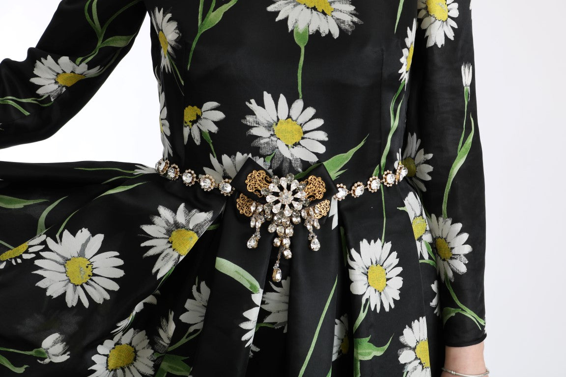 Dolce & Gabbana Multicolor Silk Sunflower Print Long Maxi Dress - Whispers Of Wisdom Clothing