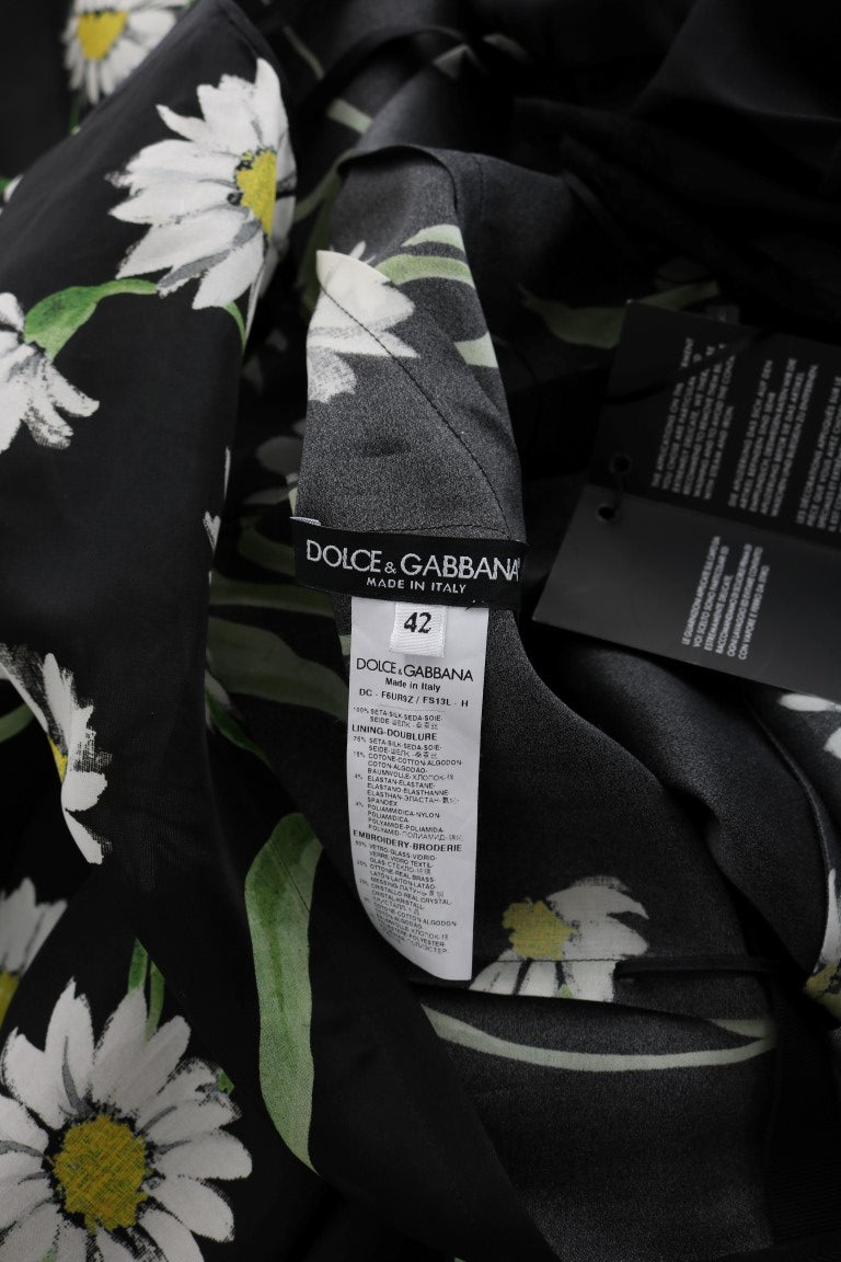Dolce & Gabbana Multicolor Silk Sunflower Print Long Maxi Dress - Whispers Of Wisdom Clothing