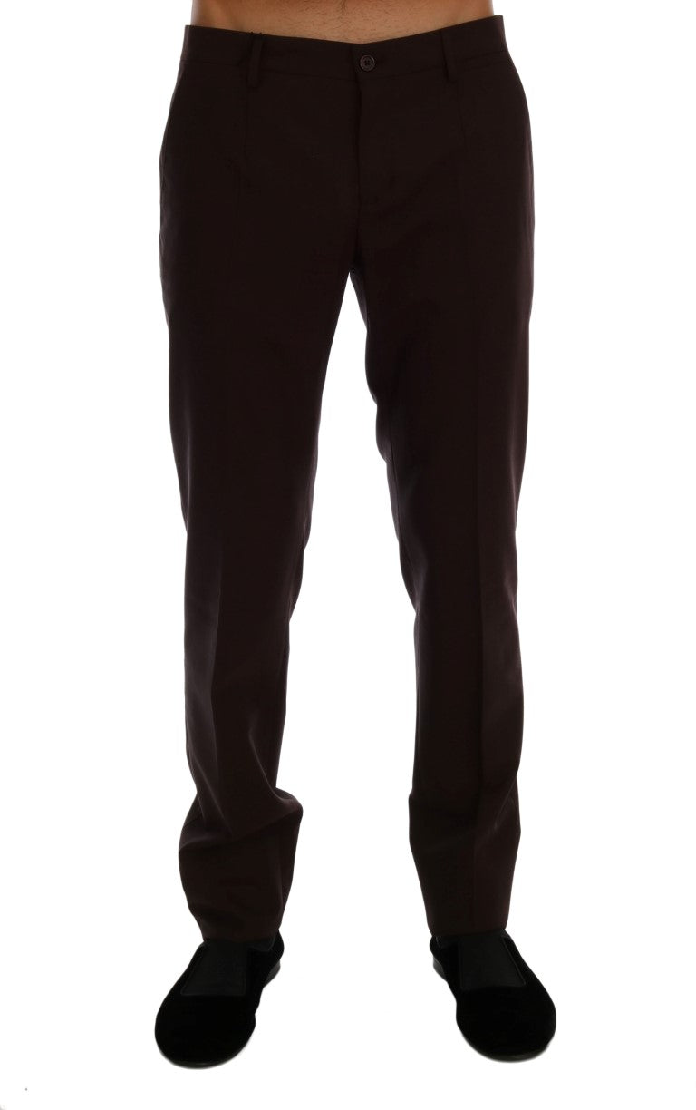 Dolce & Gabbana Purple Wool Stretch Formal Pants - Whispers Of Wisdom Clothing