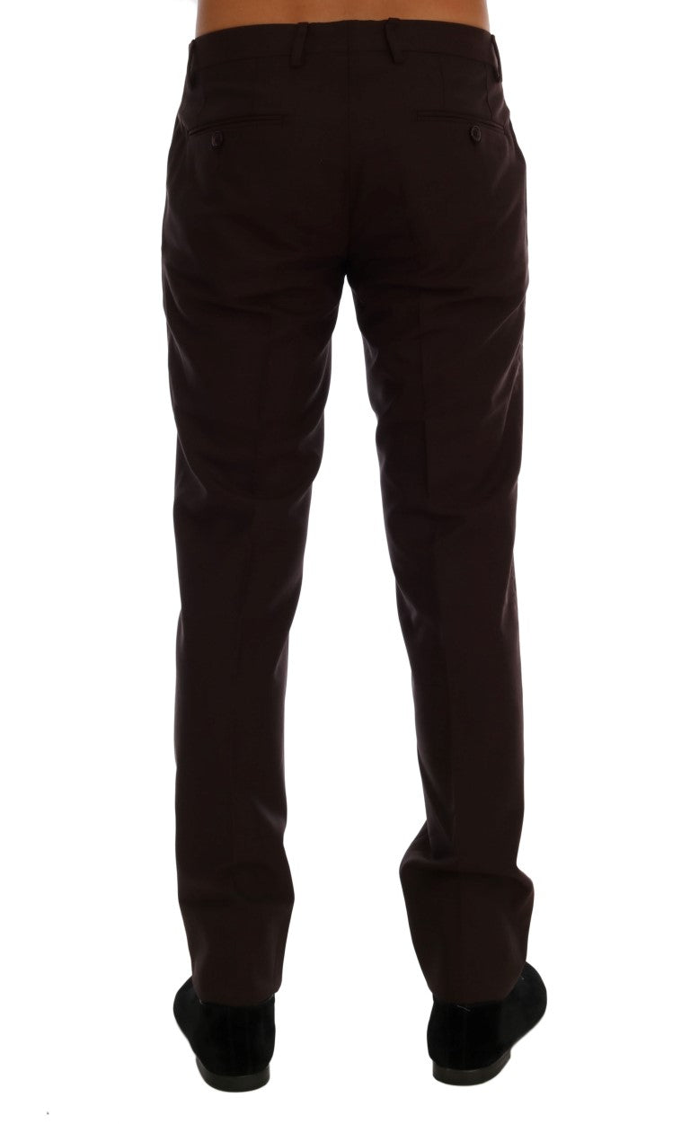 Dolce & Gabbana Purple Wool Stretch Formal Pants - Whispers Of Wisdom Clothing