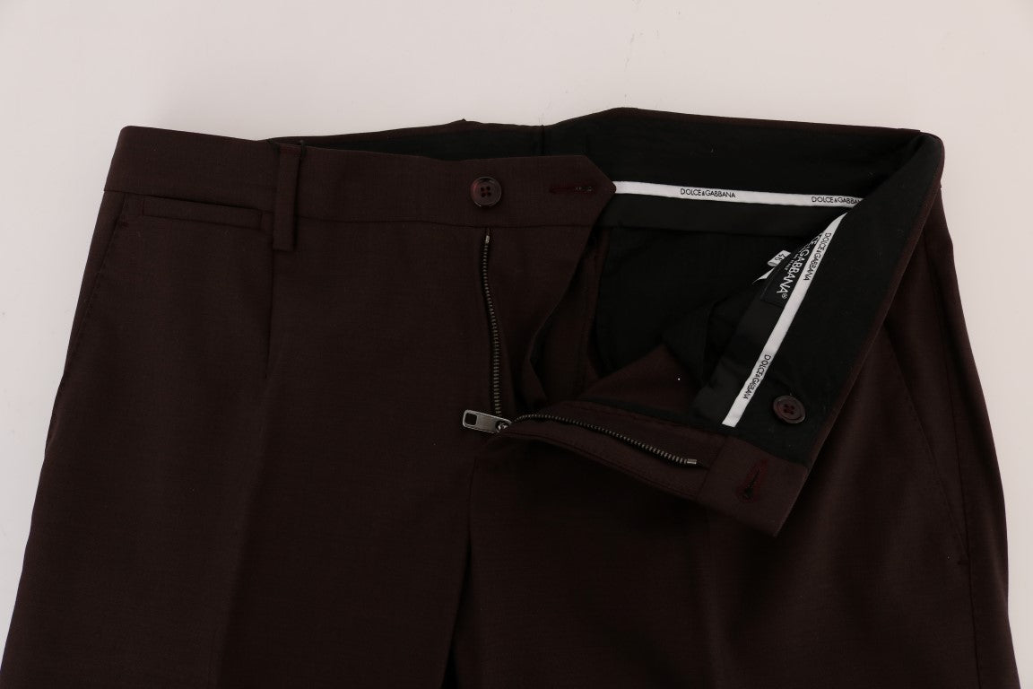 Dolce & Gabbana Purple Wool Stretch Formal Pants - Whispers Of Wisdom Clothing