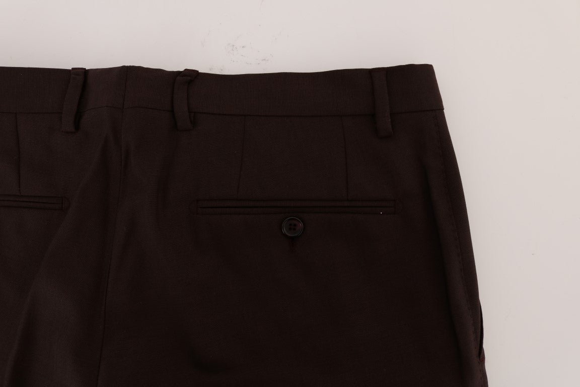 Dolce & Gabbana Purple Wool Stretch Formal Pants - Whispers Of Wisdom Clothing