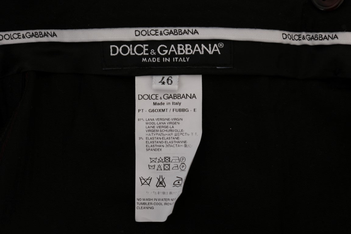 Dolce & Gabbana Purple Wool Stretch Formal Pants - Whispers Of Wisdom Clothing