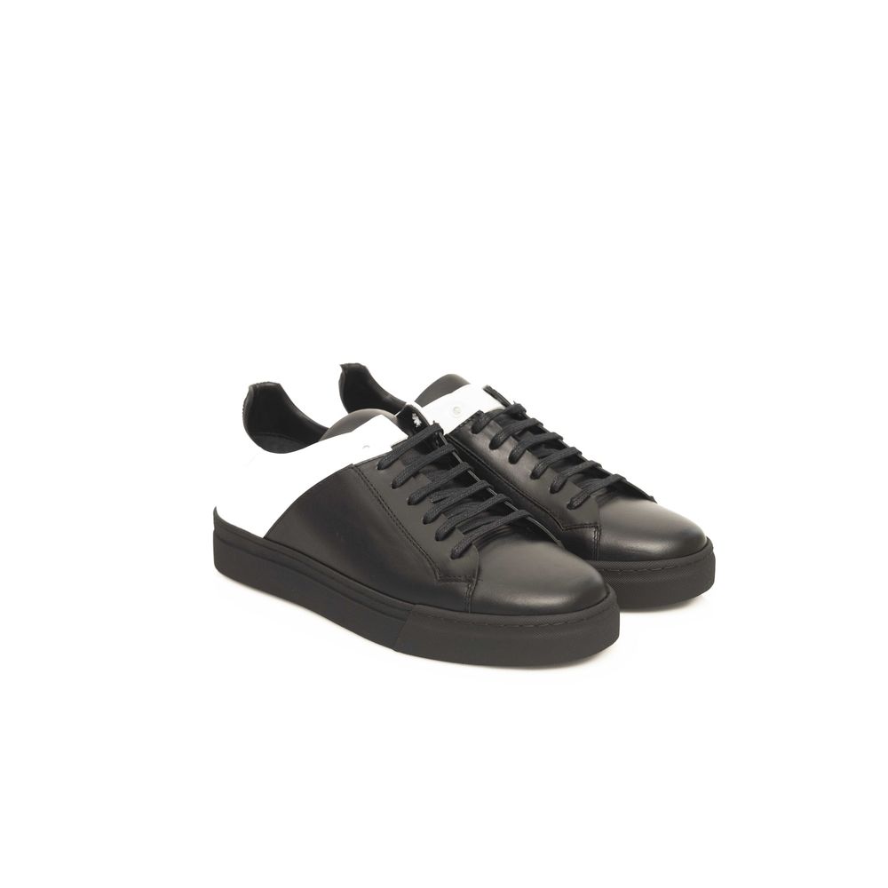 Cerruti 1881 Black And White Cowhide Sneaker