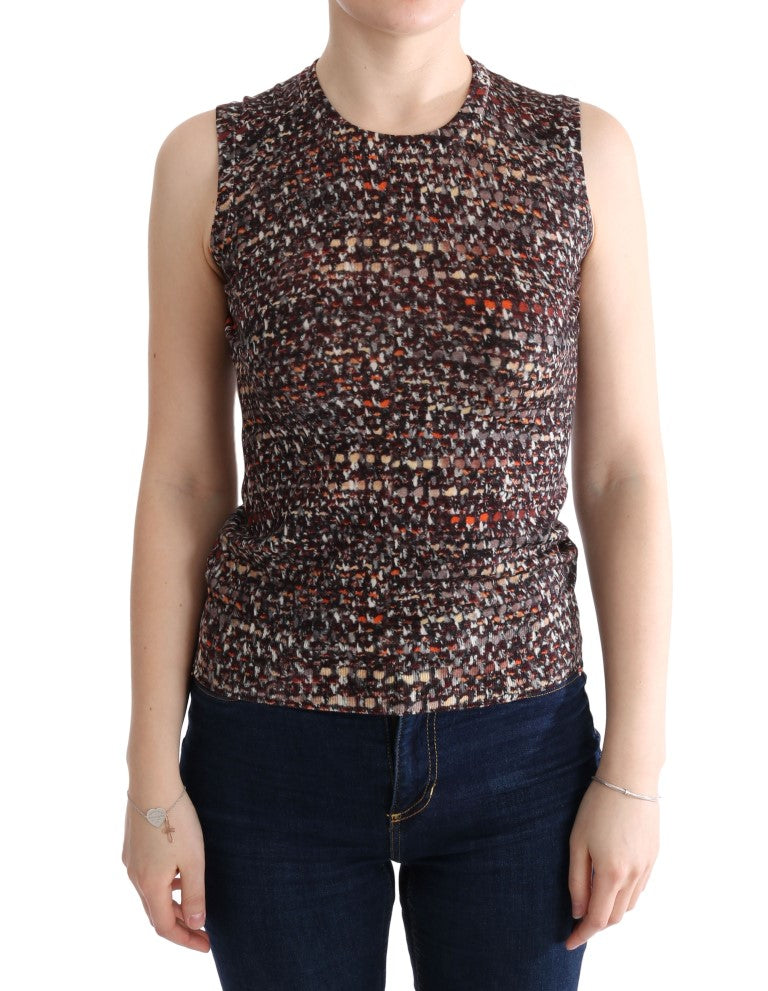 Dolce & Gabbana Multicolor Print Knit Top Wool T-shirt - Whispers Of Wisdom Clothing