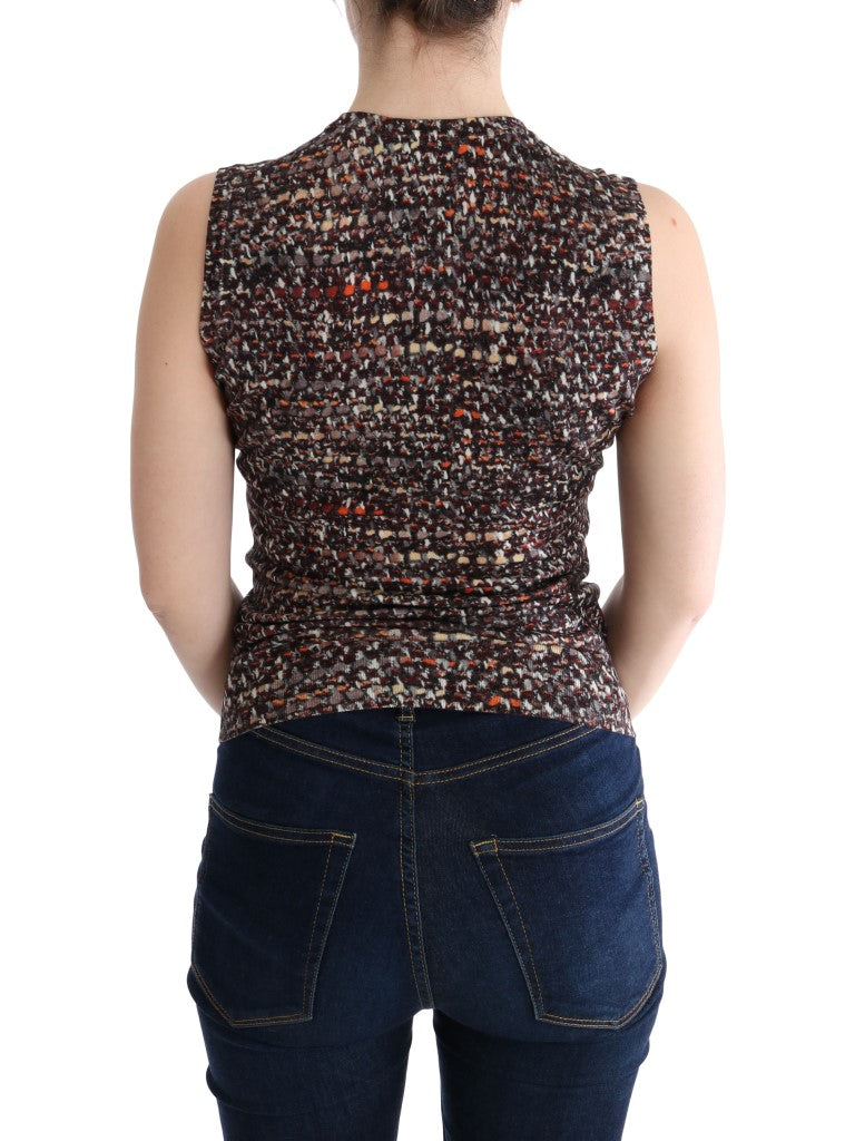 Dolce & Gabbana Multicolor Print Knit Top Wool T-shirt - Whispers Of Wisdom Clothing