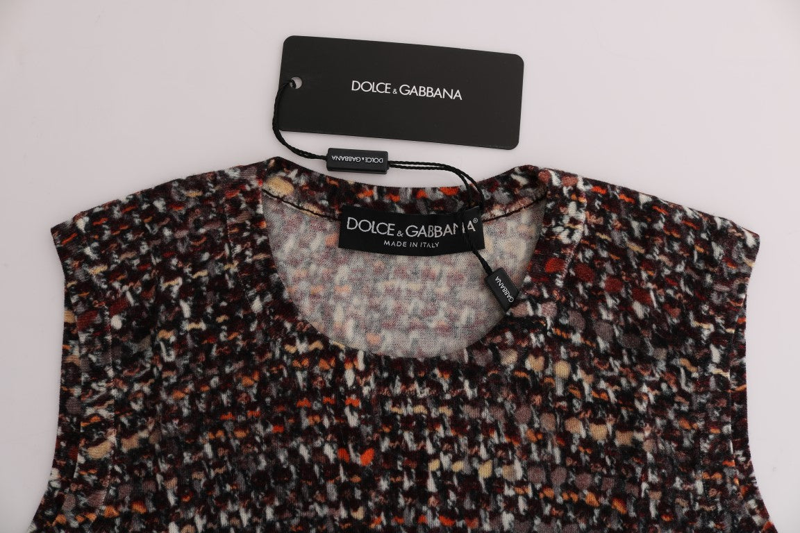 Dolce & Gabbana Multicolor Print Knit Top Wool T-shirt - Whispers Of Wisdom Clothing
