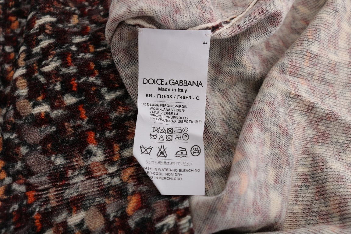 Dolce & Gabbana Multicolor Print Knit Top Wool T-shirt - Whispers Of Wisdom Clothing