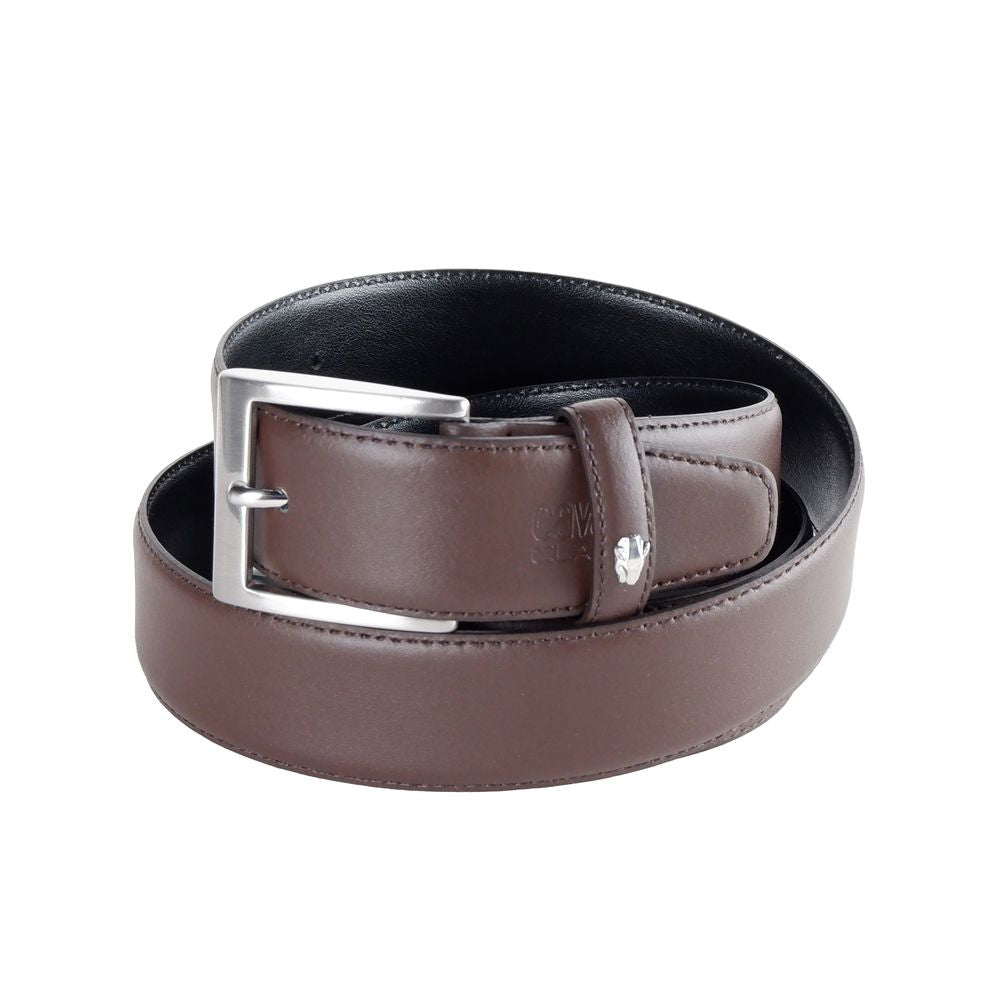 Cavalli Class Brown Leather Di Calfskin Belt