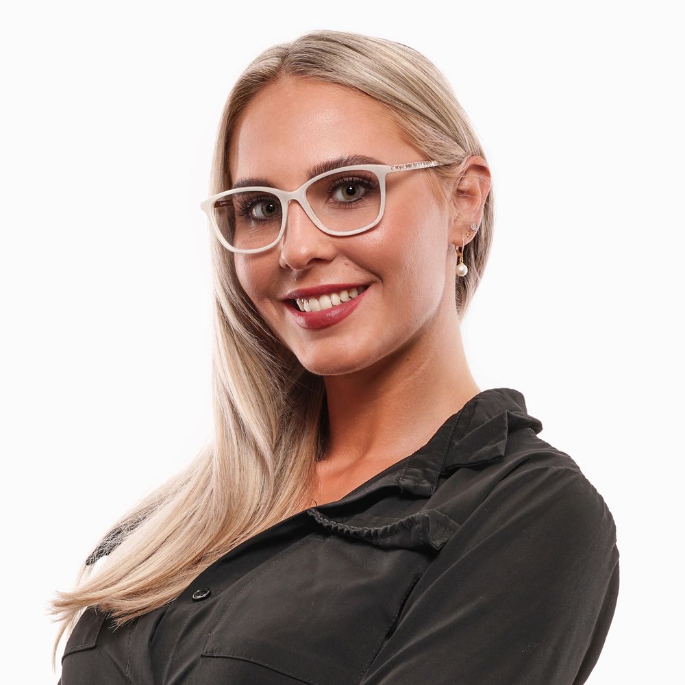 إطارات نظارات نسائية بيضاء من سواروفسكي