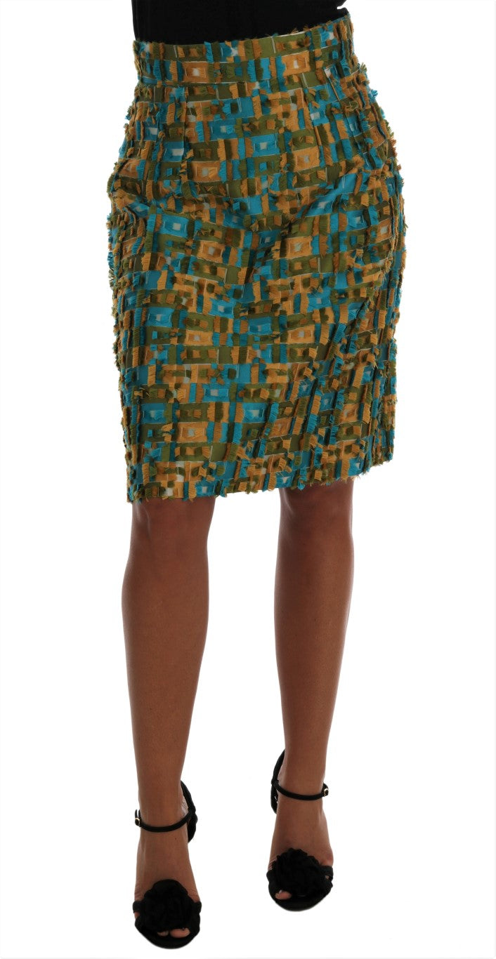 Dolce & Gabbana Multicolor Jacquard Straight Pencil Skirt - Whispers Of Wisdom Clothing