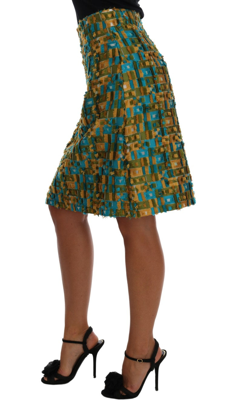 Dolce & Gabbana Multicolor Jacquard Straight Pencil Skirt - Whispers Of Wisdom Clothing