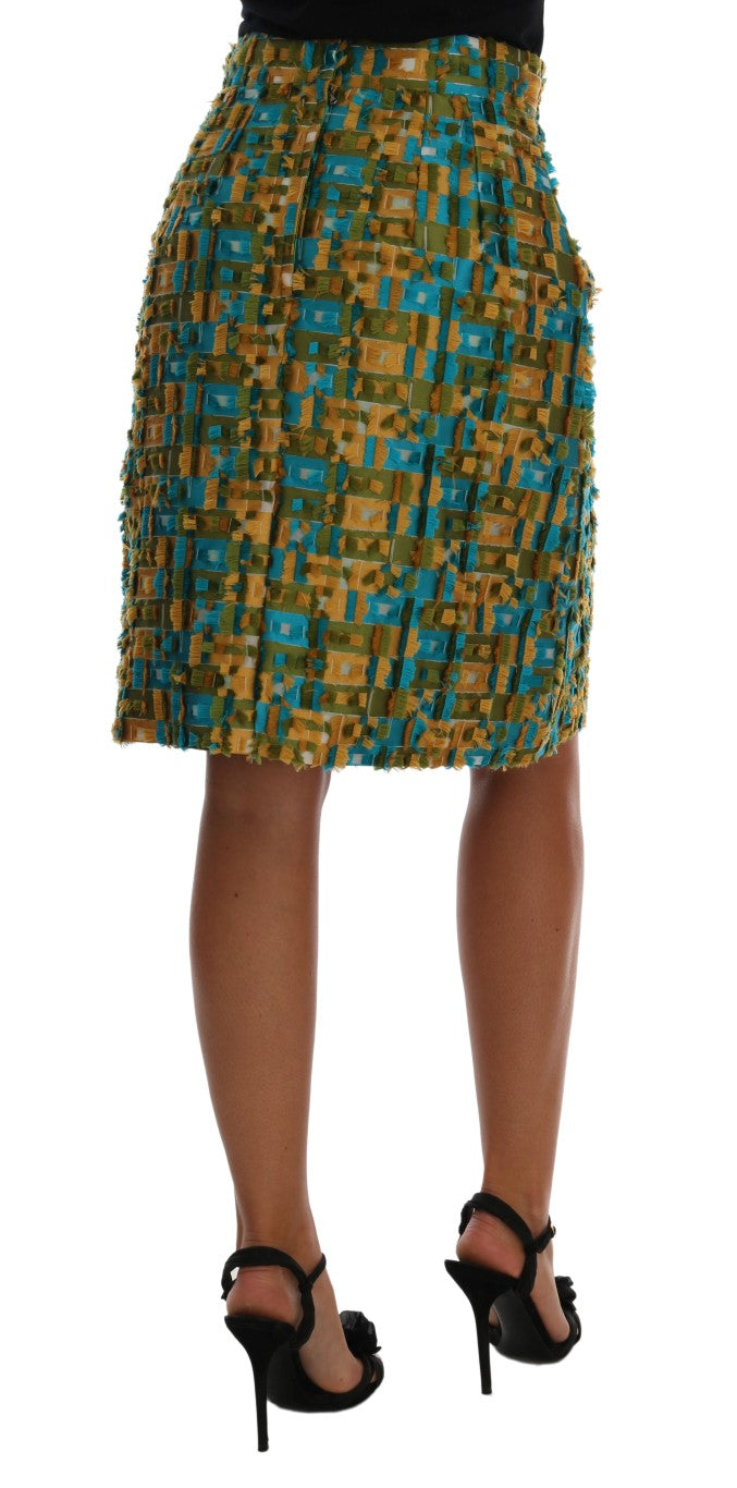 Dolce & Gabbana Multicolor Jacquard Straight Pencil Skirt - Whispers Of Wisdom Clothing