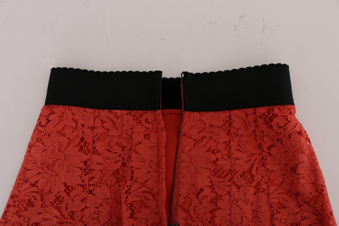 Dolce & Gabbana Orange Macramé Lace Pencil Skirt - Whispers Of Wisdom Clothing