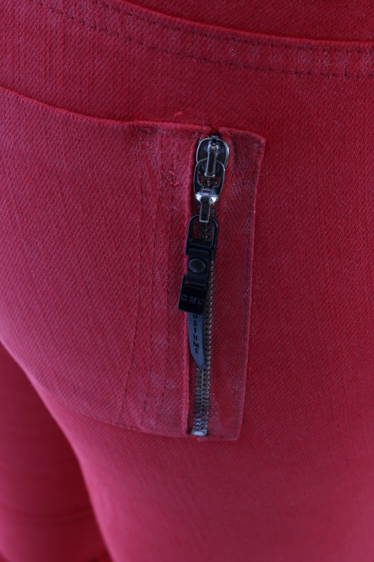 Costume National Red Cotton Stretch Slim Jeans - Whispers Of Wisdom Clothing