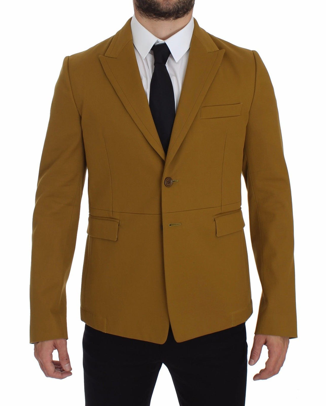 Dolce & Gabbana Yellow Cotton Stretch Blazer - Whispers Of Wisdom Clothing