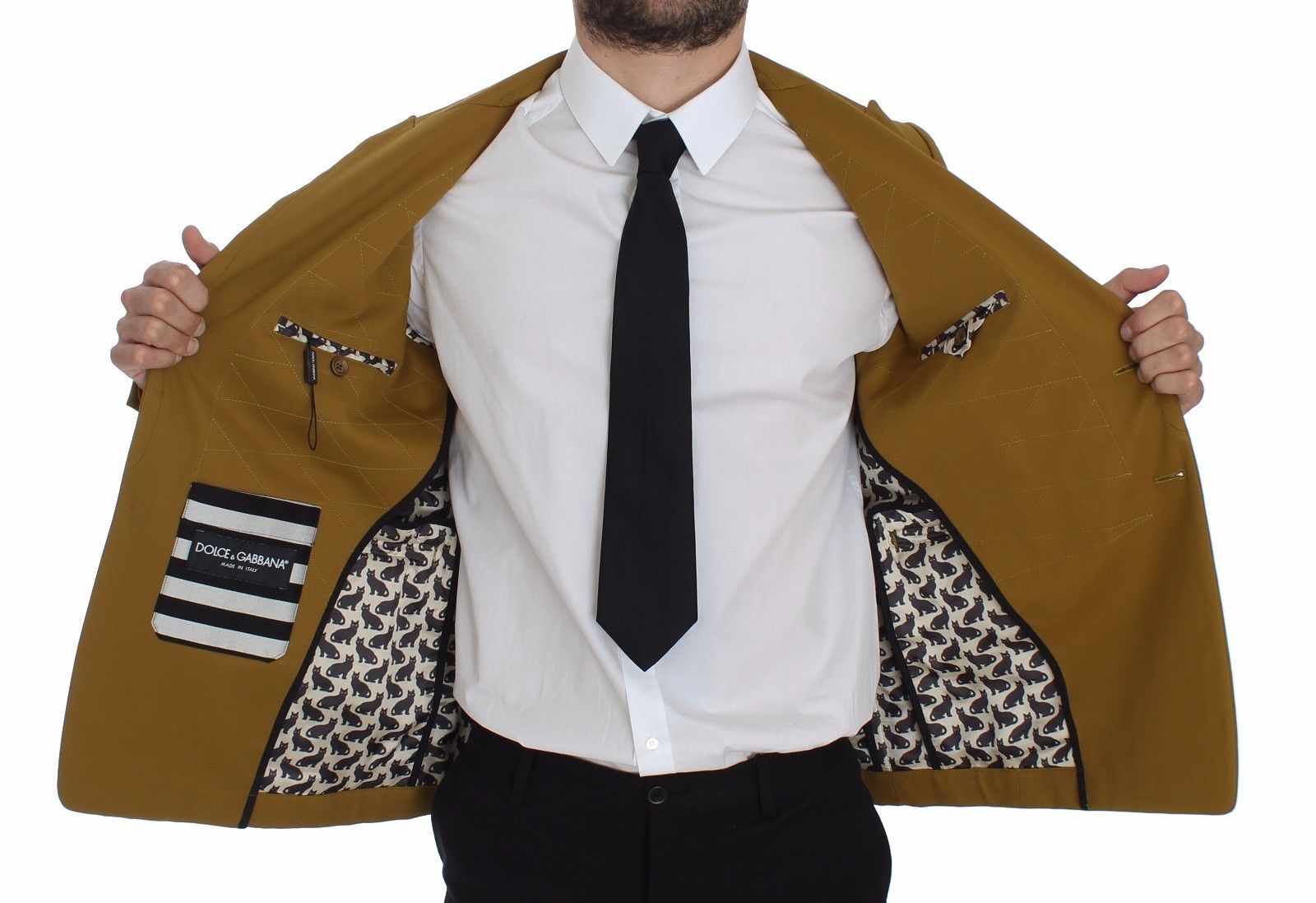 Dolce & Gabbana Yellow Cotton Stretch Blazer - Whispers Of Wisdom Clothing