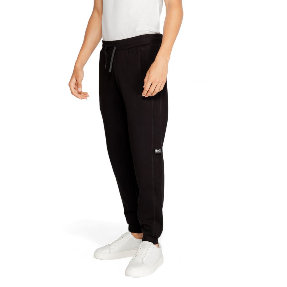 بنطال رياضي رياضي من القطن الأسود من EA7 Emporio Armani