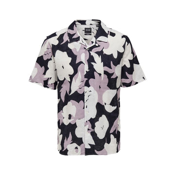 Only & Sons Purple Linen Shortsleeve