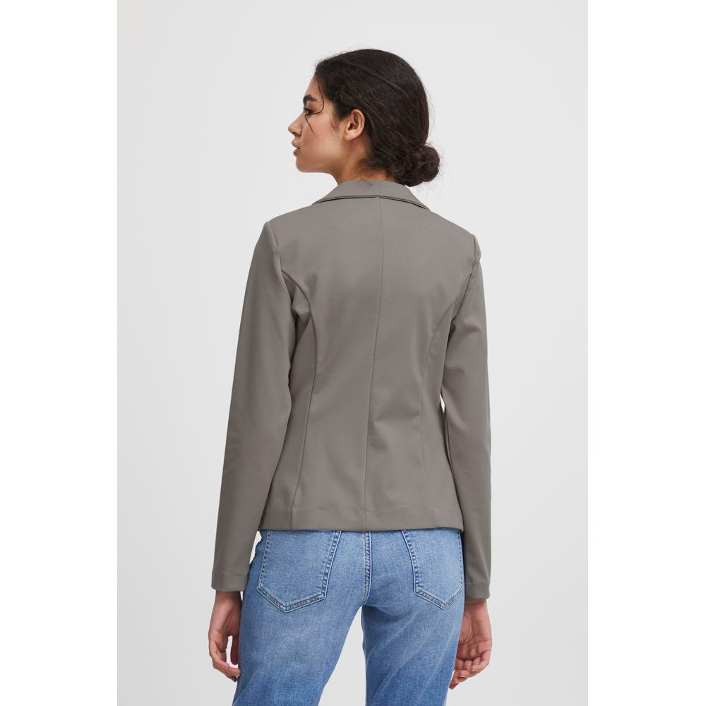 ICHI Beige Polyester Blazer