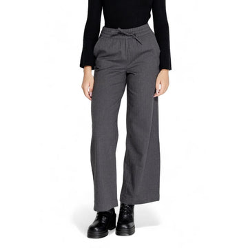 Jacqueline De Yong Gray Cotton Casual Pants