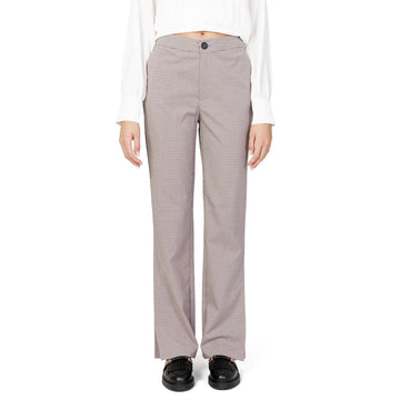 Only Beige Polyester Flared Pants