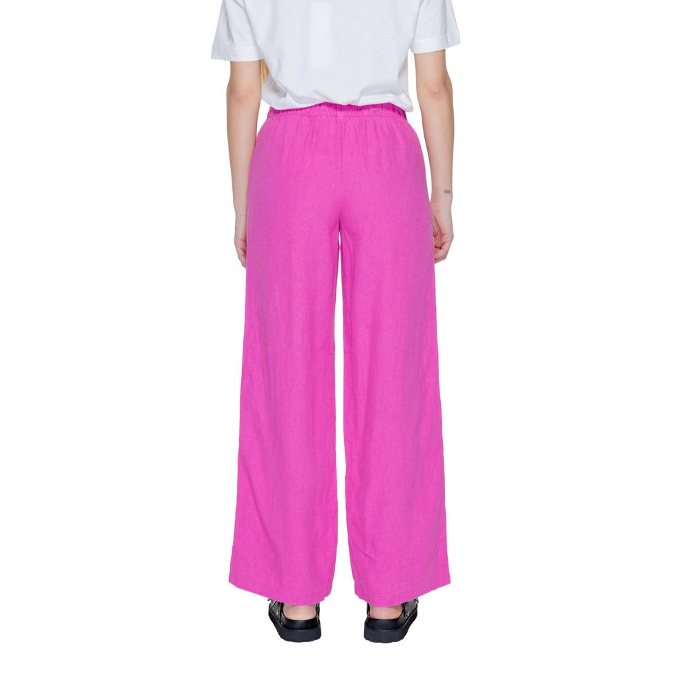 Only Pink Linen Casual Pants