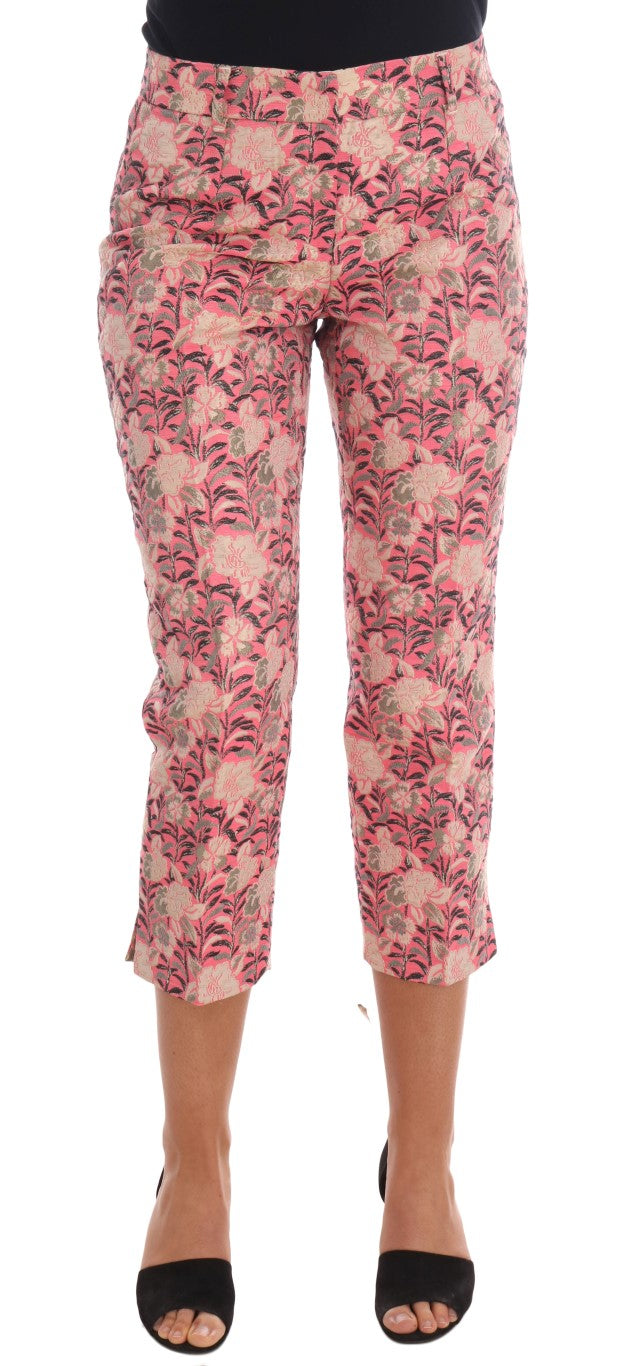 Dolce & Gabbana Pink Floral Brocade Capri Pants - Whispers Of Wisdom Clothing