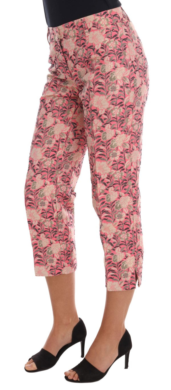 Dolce & Gabbana Pink Floral Brocade Capri Pants - Whispers Of Wisdom Clothing
