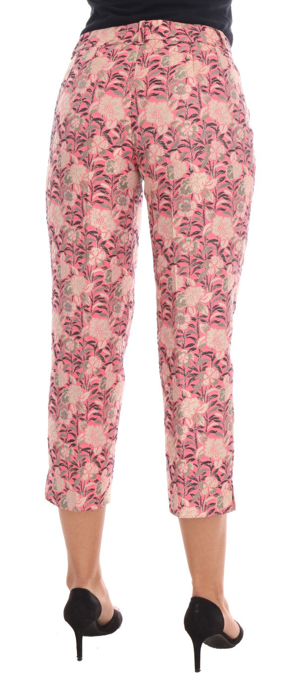 Dolce & Gabbana Pink Floral Brocade Capri Pants - Whispers Of Wisdom Clothing