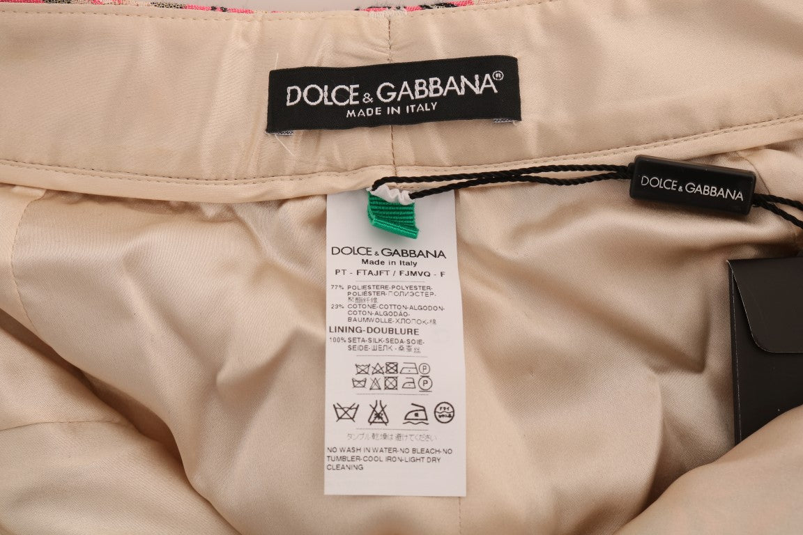 Dolce & Gabbana Pink Floral Brocade Capri Pants - Whispers Of Wisdom Clothing
