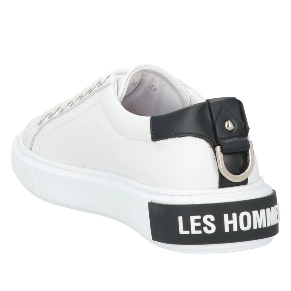 Les Hommes White Calfskin Sneaker