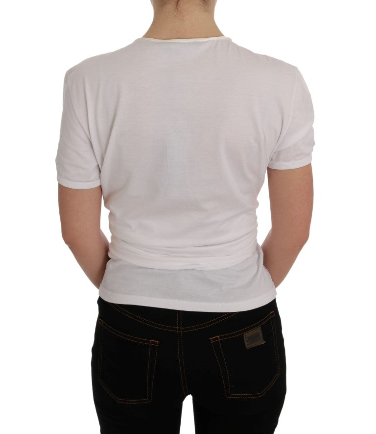 Dolce & Gabbana White Cotton Silk T-Shirt - Whispers Of Wisdom Clothing